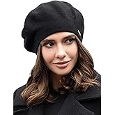 niceacsrise Beret - Warm Lined Wool Angora Knit Berets - French Paris Hat for Women