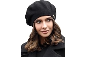 niceacsrise Beret - Warm Lined Wool Angora Knit Berets - French Paris Hat for Women