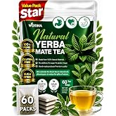 WOTIHA Premium 60 Unsmoked Yerba Mate Tea Bags, Pure Leaves from Argentina | 100% Pure Yerba Mate, Naturally Caffeinated, Coffee Alternative, No Additives, Sugar-Free, Gluten-Free, Vegan