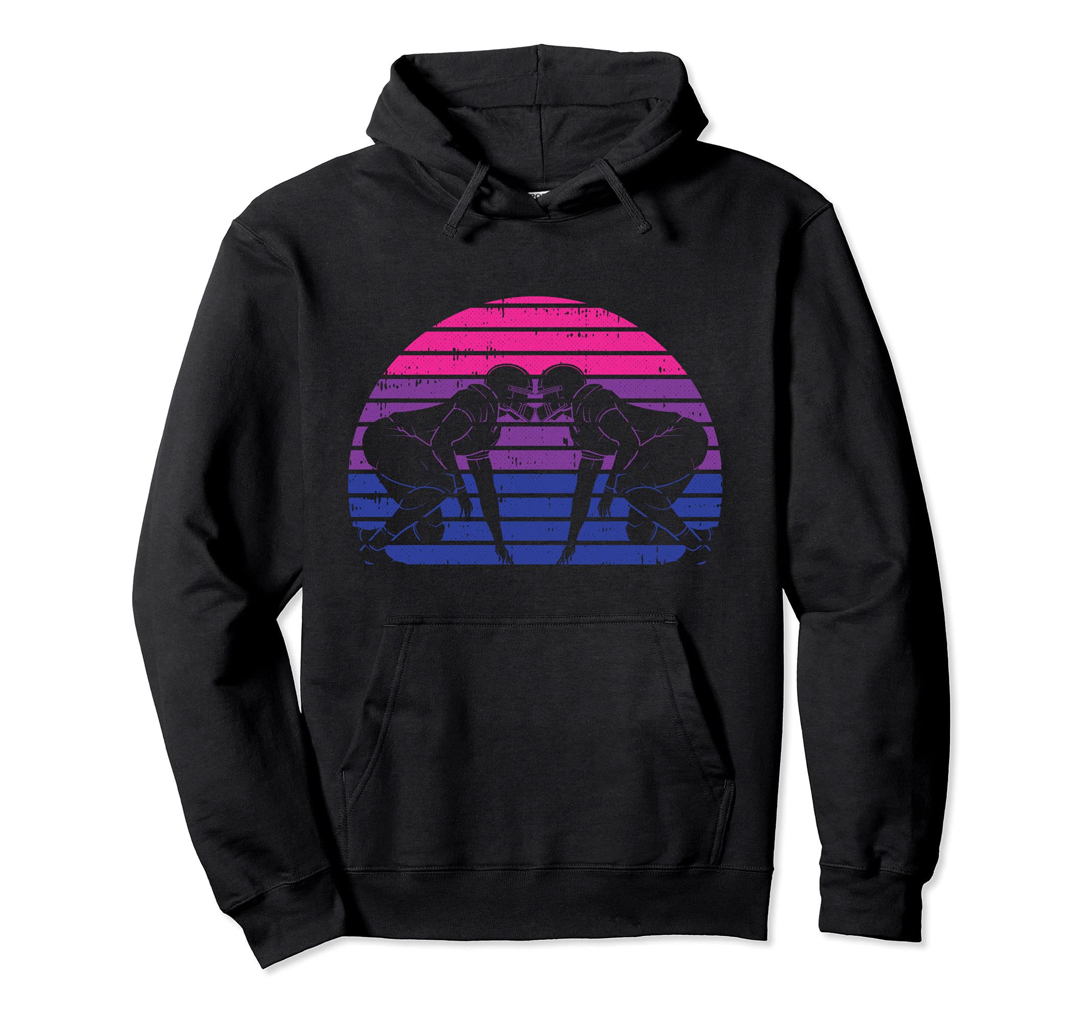 Football Player LGBT-Q Retro Bisexual Pride Rugby Sport Fan Pullover Hoodie