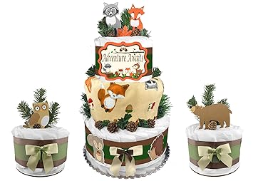 woodland diaper cake ideas