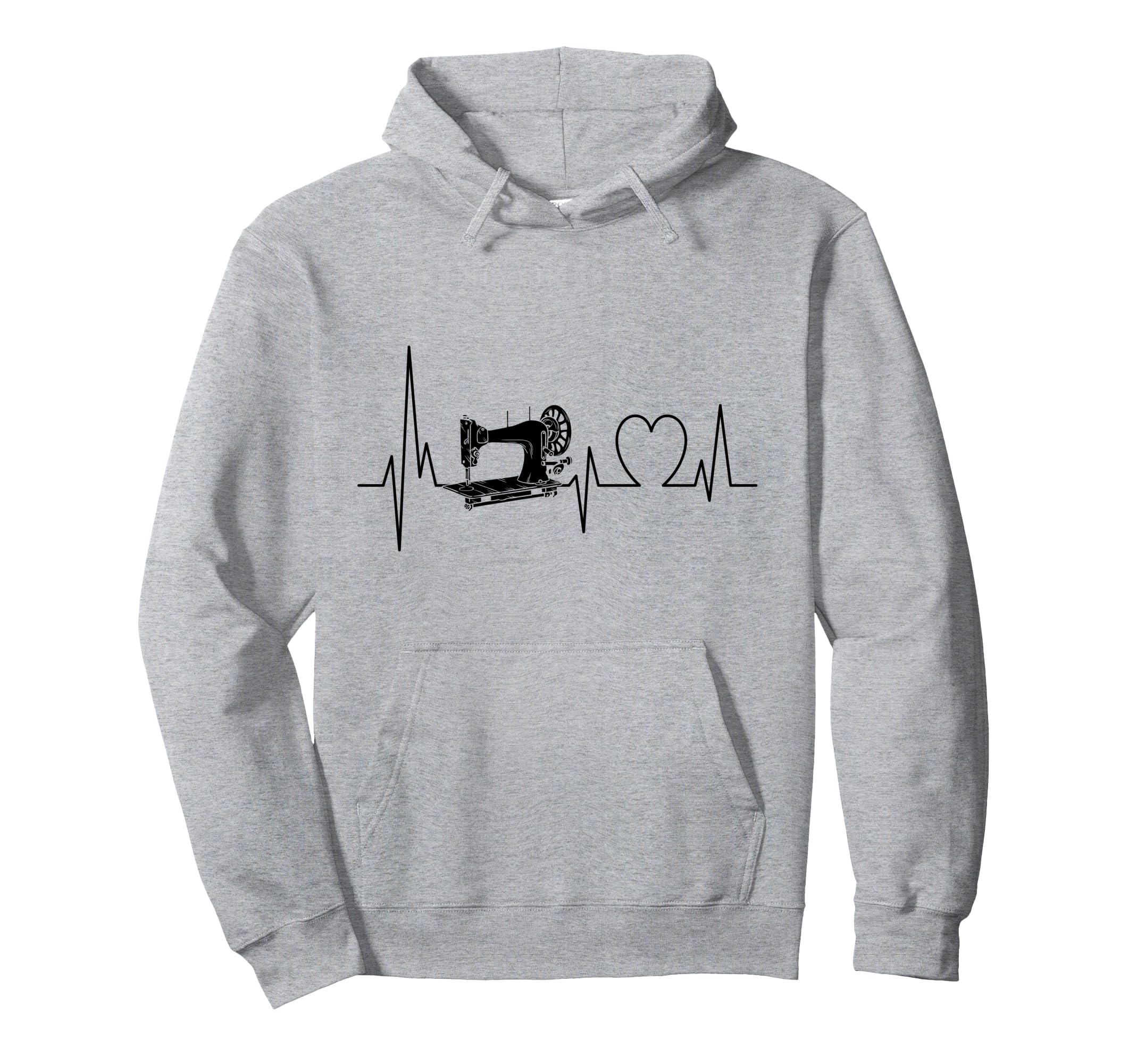 Sewing Machine Heartbeat Seamstress Knitting Handiwork Pullover Hoodie