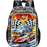 HPJGD Reflective Safety Toddler Backpack for Boys – Race Car Kindergarten Bookbag with Adjustable Straps, Lightweight Preschool Bag for Little Kids