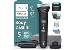 Philips Norelco Body Groomer 7000 Series, Waterproof Men's Full Body Groomer with Travel Case, Triple Protect Shave System & Body Hair Trimmer with Contour-Following 2D Flexing Head, BG7490/50