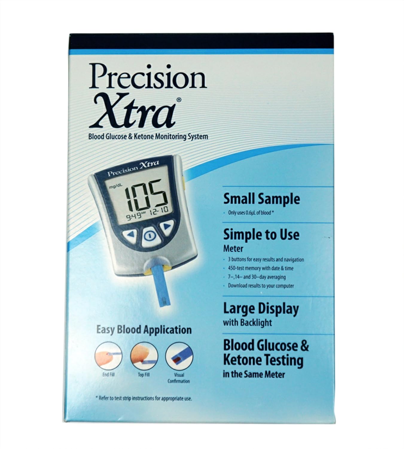 Amazon.com: Precision Xtra Blood Glucose and Ketone Monitoring Meter Kit  Bundle+10 Precision Xtra Ketone Test Strips+One Month Abbott Freestyle 28  Gauge ...