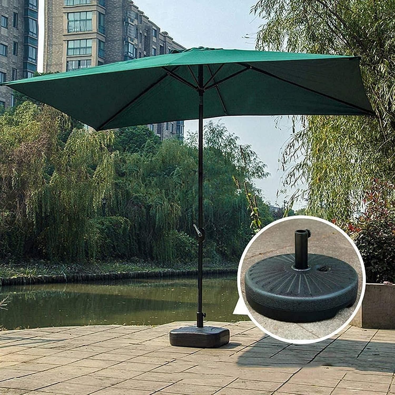 Garden swimming pool beach umbrellas tilting device and hand crank