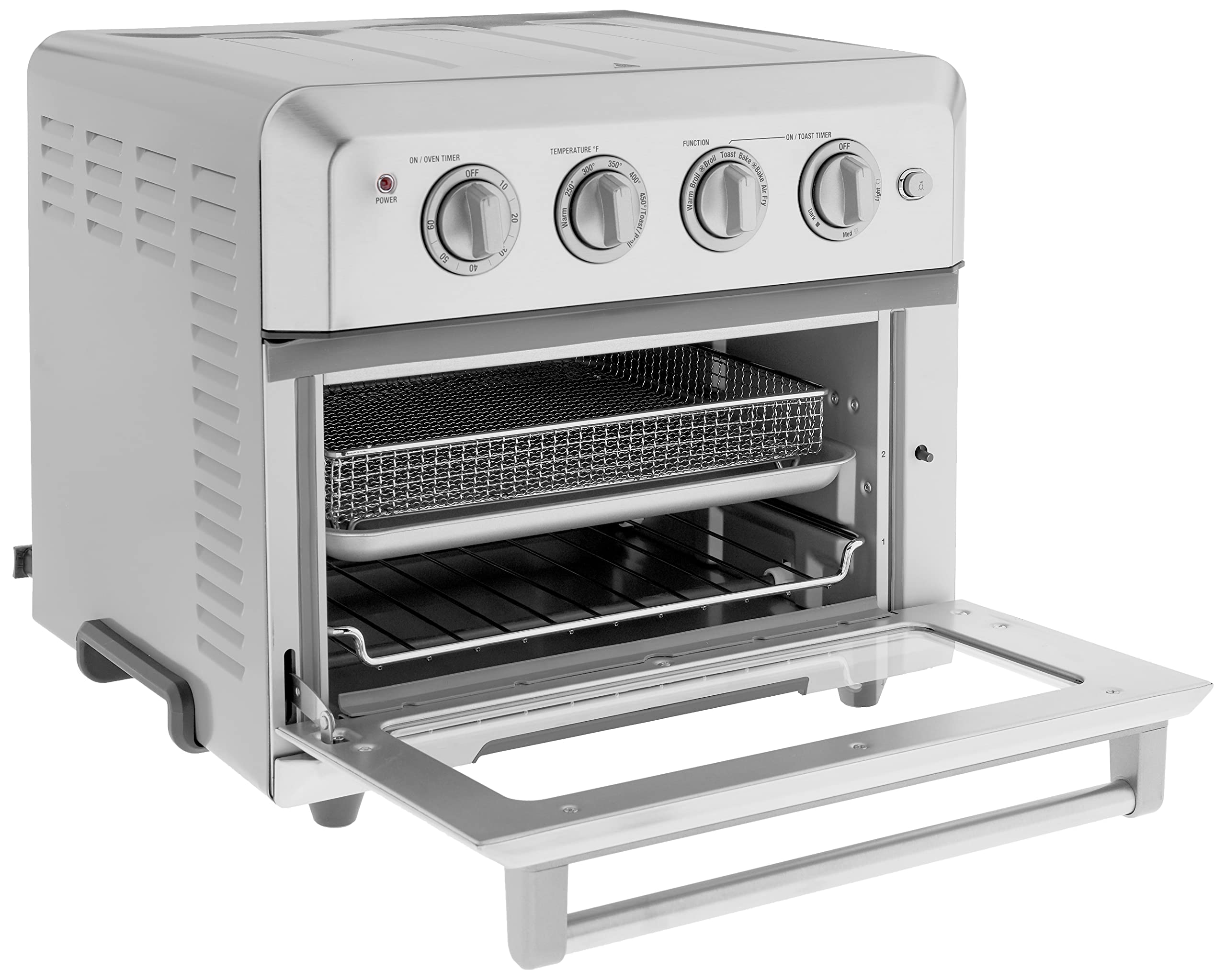 Cuisinart Convection Toaster Oven Airfryer Combo, 6-in-1 1800 Watts, XL Capacity Convection Oven with 60-Minute Timer/Auto-Off for Toast, Bake or Broil, Stainless Steel, CTOA-122