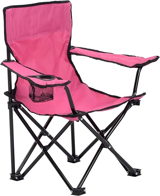 Quik Chair Folding Camp Chair for Kids with Carry Bag, Pink