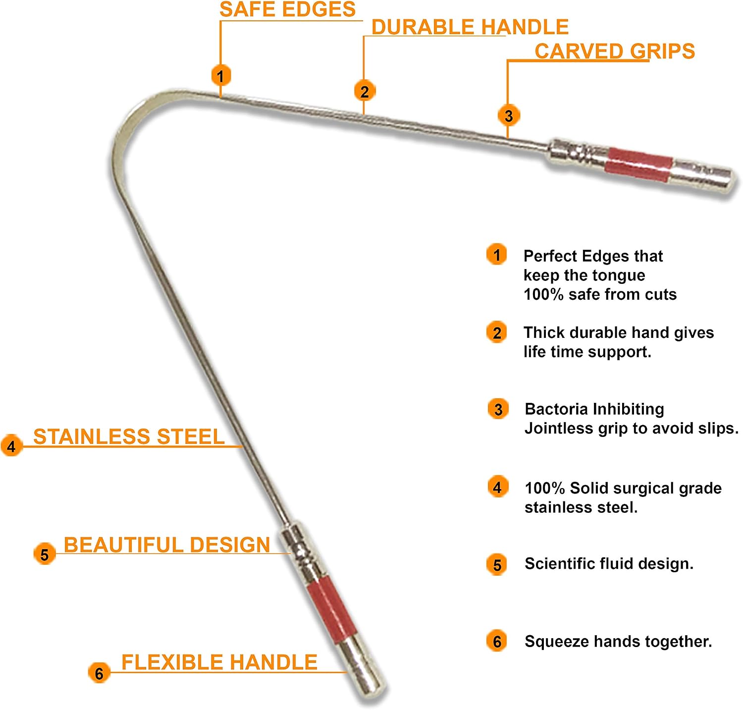 Tongue Scraper Naturally Anti-Microbial Prevent Oral Health Diseases Ayurveda Tongue Cleaner and Bad Breath Dental Hygiene Easy to Use and Clean - Image 3