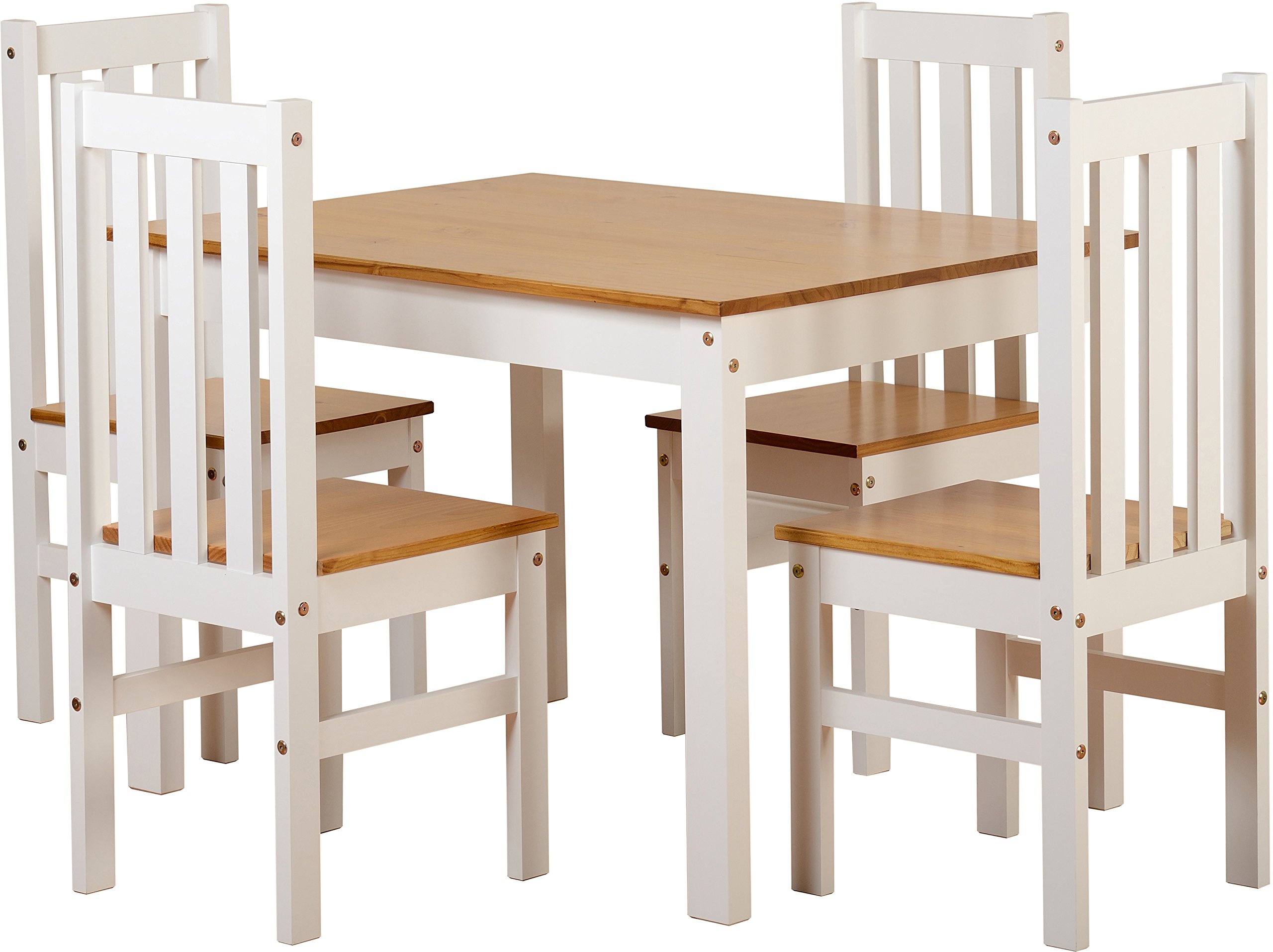 Seconique Ludlow 1+4 Dining Set in White/Oak Effect