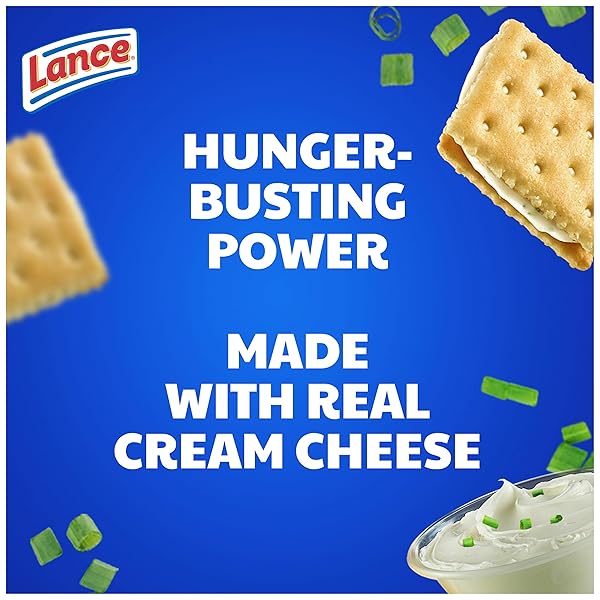 LANCE SANDWICH CRACKERS, CAPTAIN’S WAFERS CREAM CHEESE AND CHIVES, 10 PACKS, 6 SANDWICHES EACH
