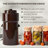 Kenley Fermentation Crock Jar 4 Litre Stoneware with Lid Weights Pounder view 2