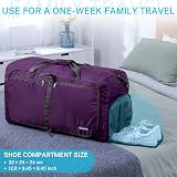 Gonex 150L Large Foldable Duffle Bag with Shoes Compartment Purple view 5