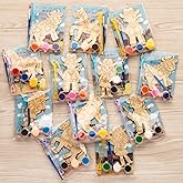 Western Cowboy & Cowgirl Party Favors - 12 PCS Wild West Birthday Party Supplies - Rodeo Wooden Bubbles & Paint Crafts - Birthday Decorations Goodie Bags Gifts Prizes