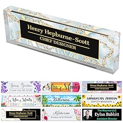 Office Desks Name Plate Personalized Custom Clear