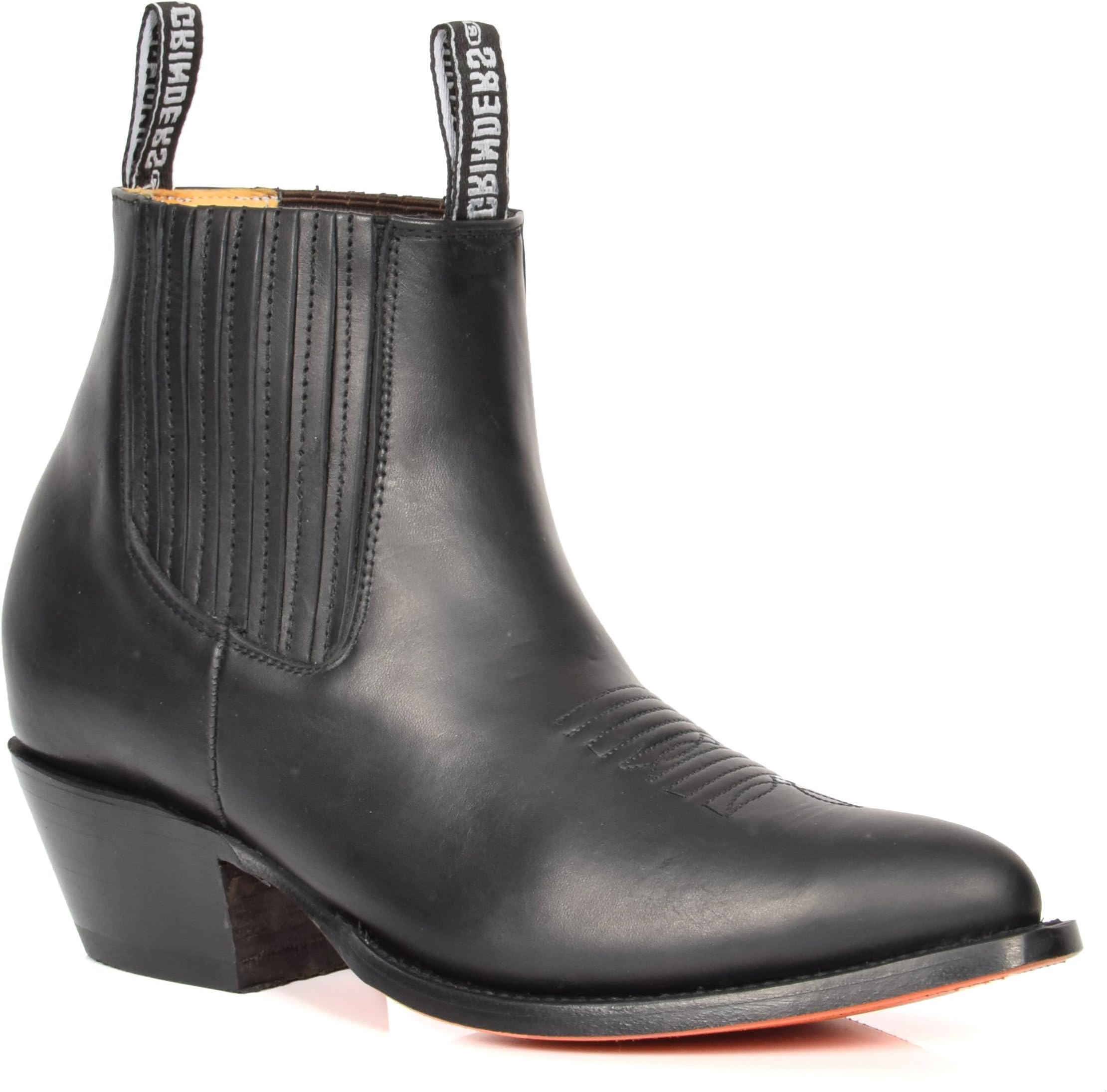 House of Luggage Mens Real Leather Chelsea Boots Cowboy Style Pointed Toe Ankle Shoes HLG06MAL