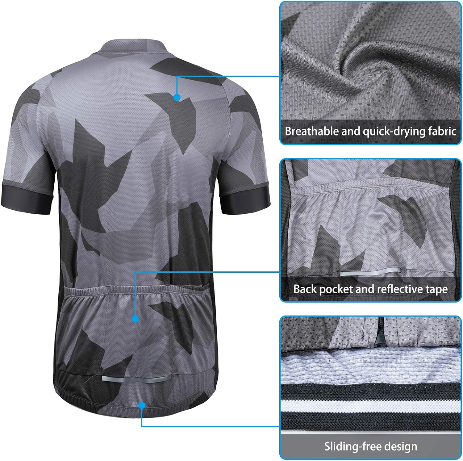Men's Cycling Jersey Set Short Sleeve MTB Jersey Road Bike Clothing Shirts Shorts with 3D Padded Outdoor Riding Sportswear: Clothing