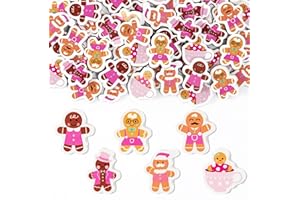 CJiangpo 60Pcs Christmas Erasers for Kids Bulk, Cute Mini Gingerbread Man Pencil Rubber Erasers Novelty Desk Pets for Classroom Rewards Holiday Christmas Party Favors Filler Stocking Stuffers