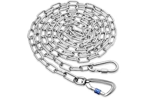 Heavy Duty Dog Chain for Yard-20FT Metal Dog Chain Leash Chew Proof,Long Dog Lead for Outside with Strong Swivel Hook,Outdoor