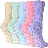 FNOVCO Non Slip Socks for Women Winter Warm Cozy Fuzzy Slipper Socks Soft Fluffy Hospital Socks with Grips