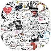 55Pcs in Loving Memory Decal Vinyl Waterproof Stickers Commemorative Words Text Decals for Laptop Scrapbook Bicycle Car Phone Cups and More (Loving Memory)