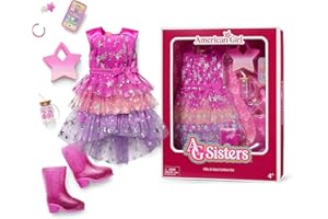 American Girl, AG Sisters Glitz & Glam Fashion Set, Doll Clothes, for 14.5-inch Dolls, 7 pcs, for Ages 4+