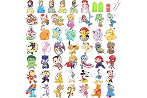 KOJEFCV 48 Pcs Cartoon Diamond Art Painting Sticker Kits for Kids-Cartoon Diamond Gem Stickers Kit,5D Gem Art Stickers Mosaic for Kids Gift for Boys Girls 4-8-10-12 Years Old