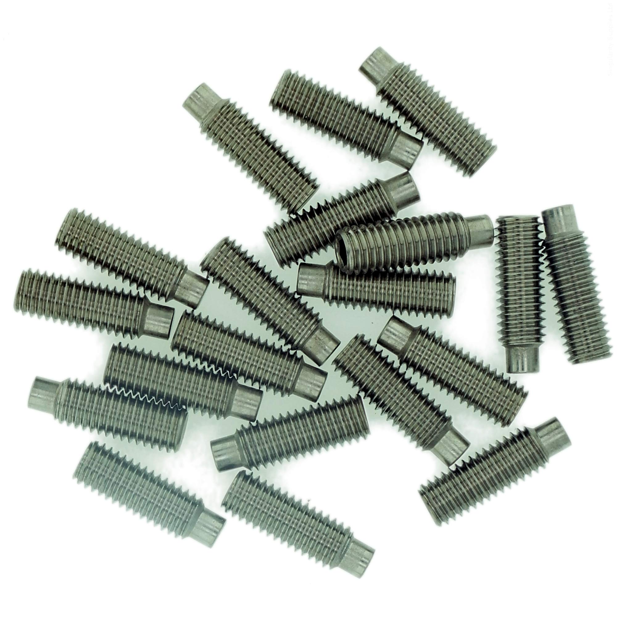 M10 (10mm x 12mm) Hex Socket Grub Screw (Dog Point) - Stainless Steel (A2) (Pack of 20)