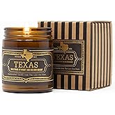 Jackson Vaughn Scented Texas Candle, Texas - Scents of Wild Sage, Vanilla, Campfire - 9oz Jar - 40 Hour Burn Time