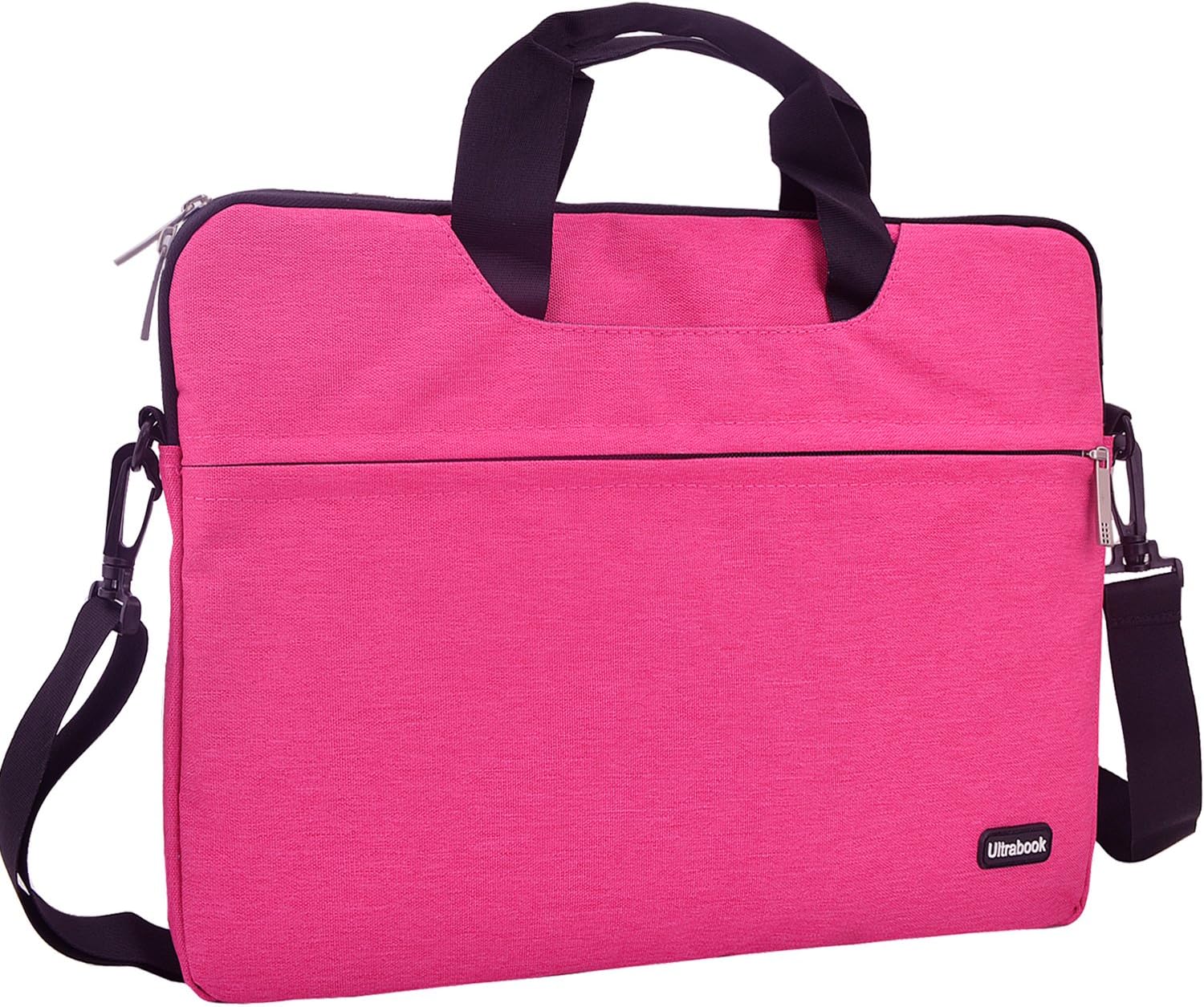 13.3 inch Laptop Shoulder Bag, Laptop Sleeve Case Messenger Protective Bag for 12 - 13.3 Inch Notebook, Macbook Air 13/ Mac Pro 13 Retina/ iPad Pro, Notebook HP ASUS Dell Acer Lenovo Ultrabook, Pink