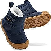 DUONITITI Toddler Snow Boots Double Strap Winter Warm Shoes Baby Faux Fur Lining Soft Fleece Booties with Non-Slip Sole