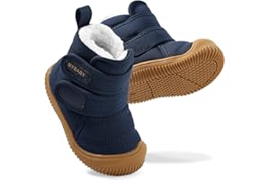 KAKU NANU Toddler Snow Boots Double Strap Winter Warm Shoes Baby Faux Fur Lining Soft Fleece Booties with Non-Slip Sole
