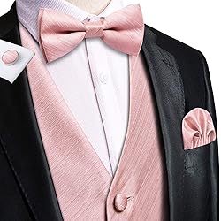 Hi-Tie Mens Suit Vest Bowtie Set Ties for Men V