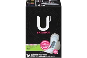 U by Kotex, Balance Heavy Ultra Thin Pads + Wings, 16 Count