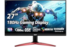 Acer Nitro 27" Full HD 1920 x 1080 PC Gaming IPS Monitor | AMD FreeSync Premium | 180Hz Refresh | Up to 0.5ms | HDR10 Support