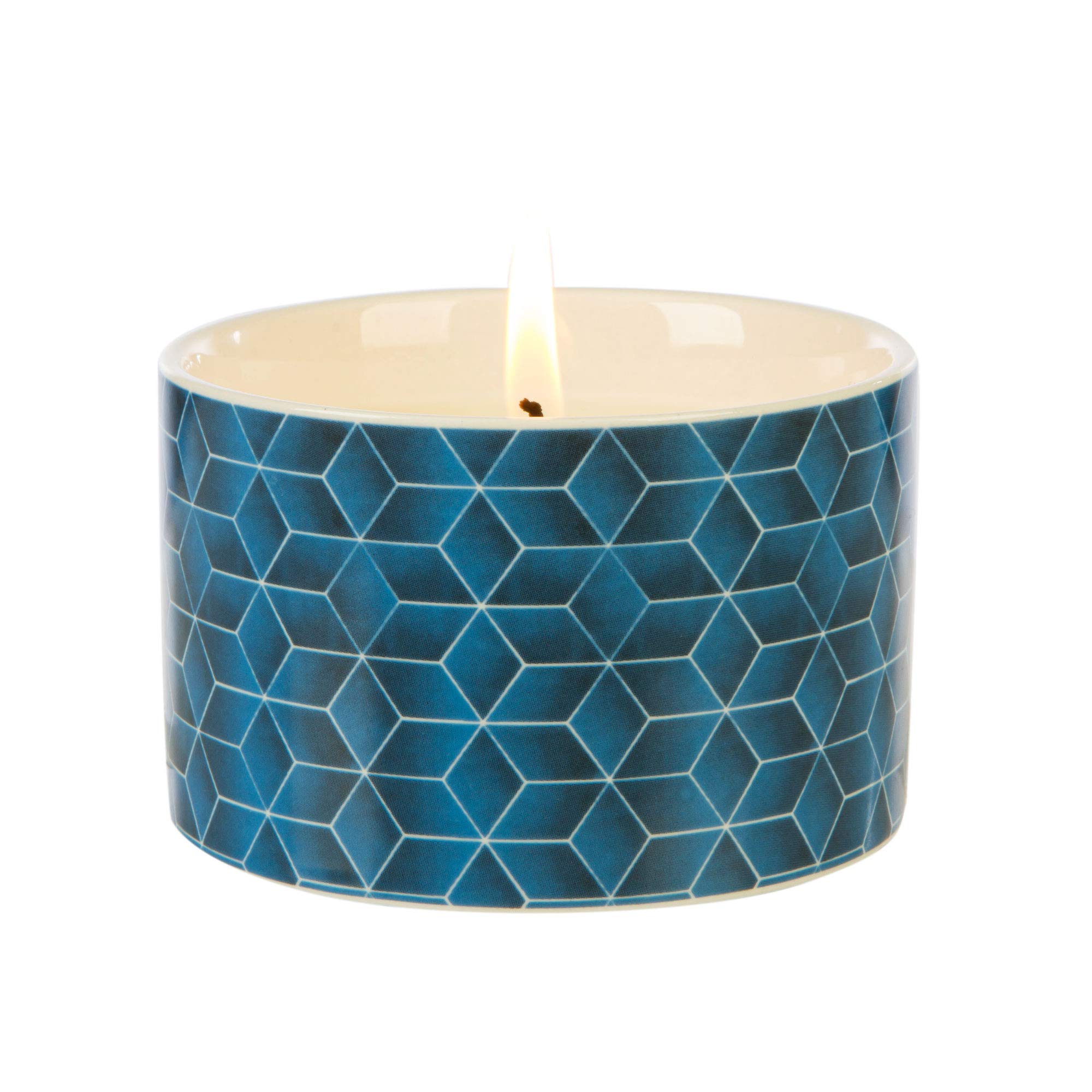 Wax Lyrical Fired Earth Medium Ceramic Candle, Assam & White Cedar, Up to 26 Hour Burn time