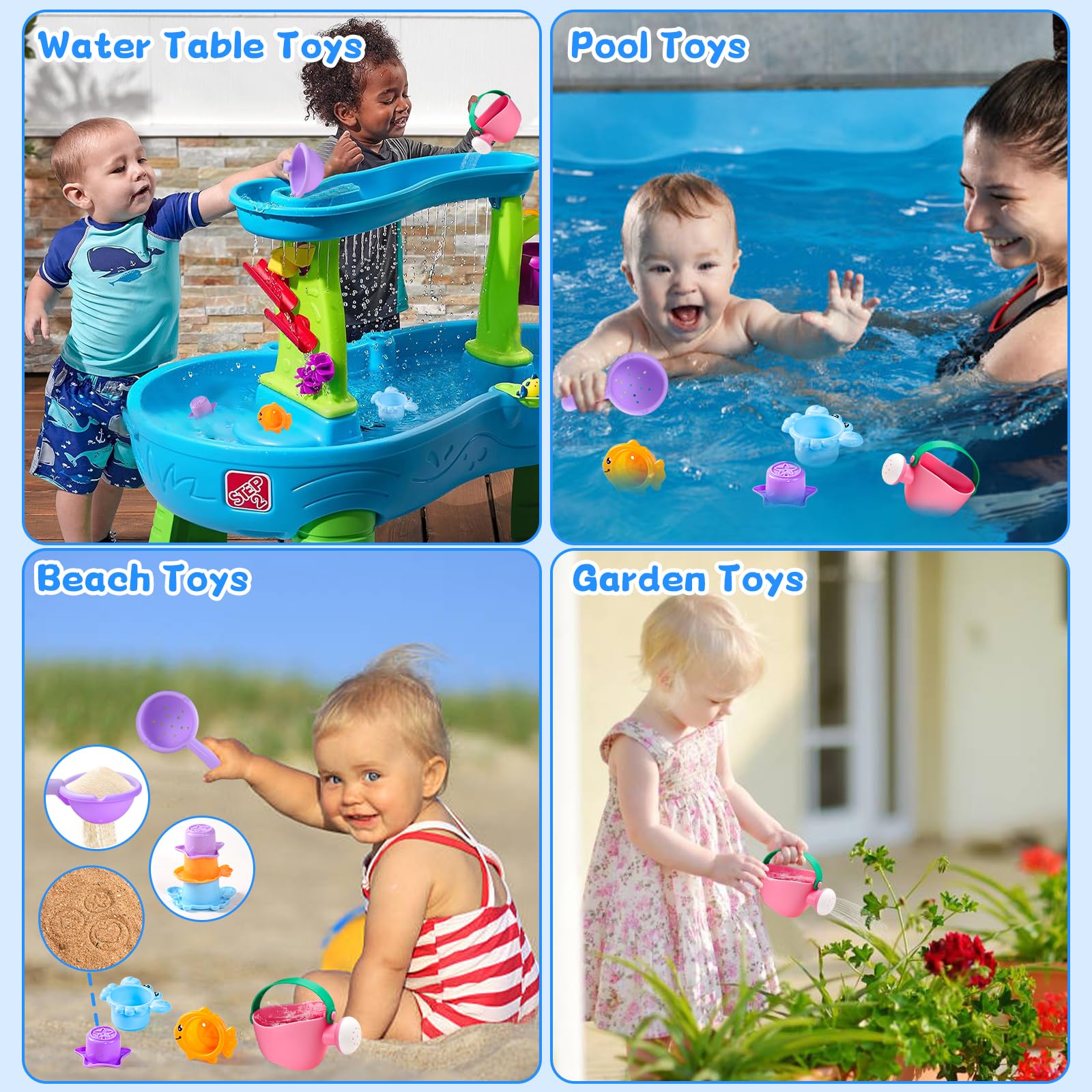 Baby Bath Toys for Kids Ages 1-3 5 PCS Toddler Bath Toys Mold Free for 2-4 Bathtub Sand Beach Pool Water Toddler Toys & Christmas Birthday Gifts (Color Random)