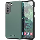 Crave Dual Guard for Samsung Galaxy S21 Case - Forest Green | Designed for the Samsung Galaxy S21 (6.2 inch) with Wireless Charging Compatibility and a Textured Grip