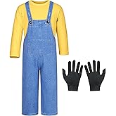 Mavoka Kids Costume for Boys Shirt Overalls Glove Halloween Party Cosplay 3-12 Years