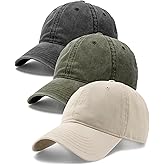 FURTALK 3 Packs Unisex Vintage Washed Cotton Distressed Baseball Cap Low Profile Adjustable Dad Hat
