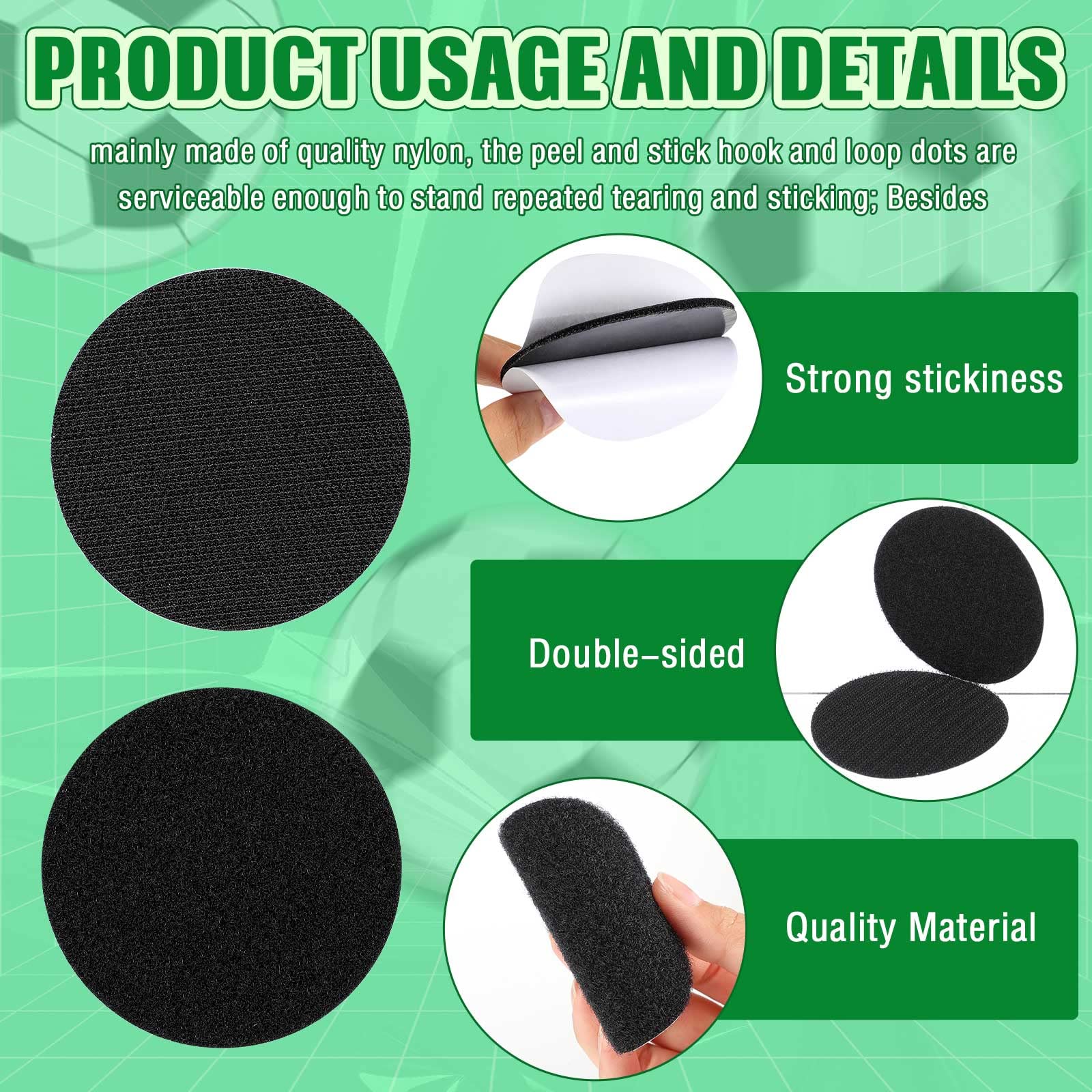 Chengu 12 Pairs Referee Patch Hook and Loop Dots 3 Inch Self Sticky Circle Round Adhesive Double Sided Hook and Loop Fasteners for Home Office DIY Wall Decor Tool Hanging