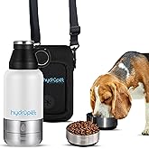Hydropet Portable Dog Water Bottle (32 oz) - Insulated Dogs & Cats Travel Bottles, Stainless Steel - Detachable Dog Food Bowl and Water Bowl - Great for Daily Walks - Puppy Essentials & Accessories