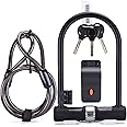 MEETLOCKS Bike U Lock with Strong Cable, Heavy Duty Combination Bicycle Lock Mounting Bracket and 1200mm Steel Flex 4-Feet Sh