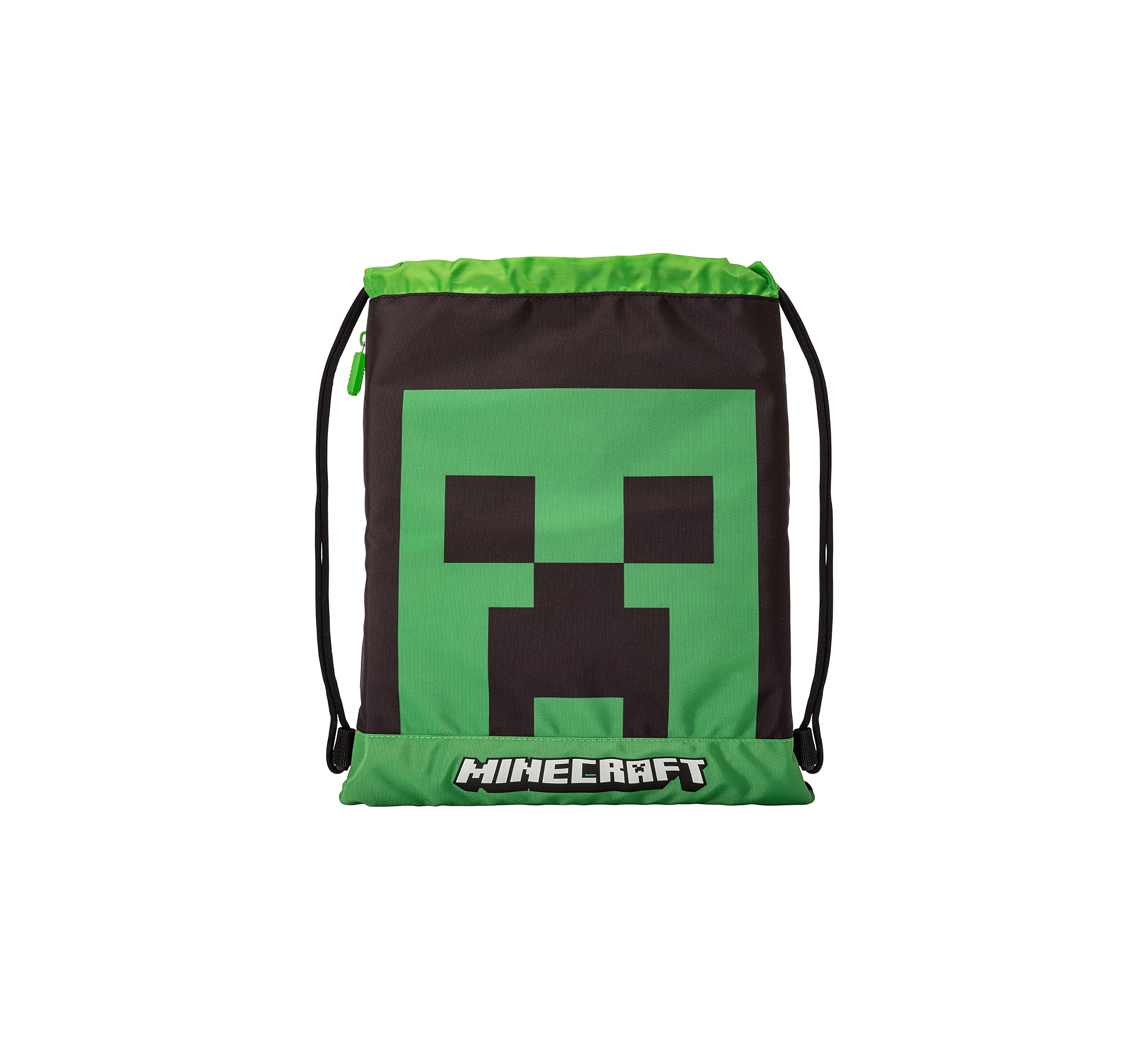 MINECRAFT - School Backpack, Unisex Sports Bag for Children and Teens with Anti-Choking Shoulder Straps with ZIP Closure, Green Color - Official, Creeper, Taglia unica, Casual
