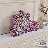 Animebody Reading Pillows for Boyfriend Adult,Velvet Back Pillow Bed Wedge Large, Back Rest Support Cushion for Sitting in Bed Kids Children 18inch-Rainbow Leopard