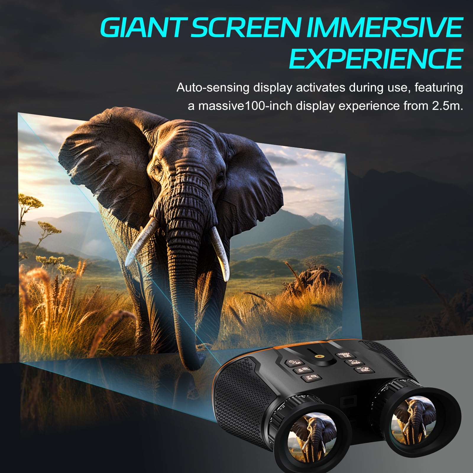 GOWWPUN Night Vision Goggles Head Mounted 3D VR Night Vision Binoculars Wide FOV 58° with 3600mAh Rechargeable Battery,Save Photo Video,8X Digital Zoom for Camping