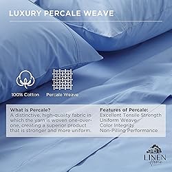 100% Cotton Percale Sheets Full Size, 1 Flat