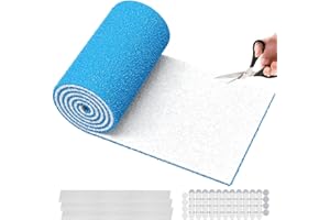 EKACO 12" x 120" Air Vent Filters, with 48Pcs Adhesive Hook Tape, Cut to Size Air Filter Material HVAC Furnace Filters Kit MERV 8 Triple Vent Filter for Home Floor Register, Ceiling, Grilles