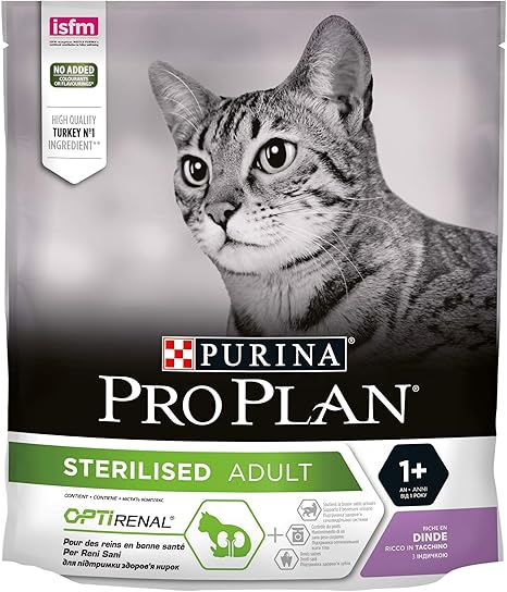 Pro Plan Sterilised Adult Optirenal Riche En Dinde 400 G Croquettes Pour Chat Adulte Sterilise Lot De 8 Amazon Fr Animalerie