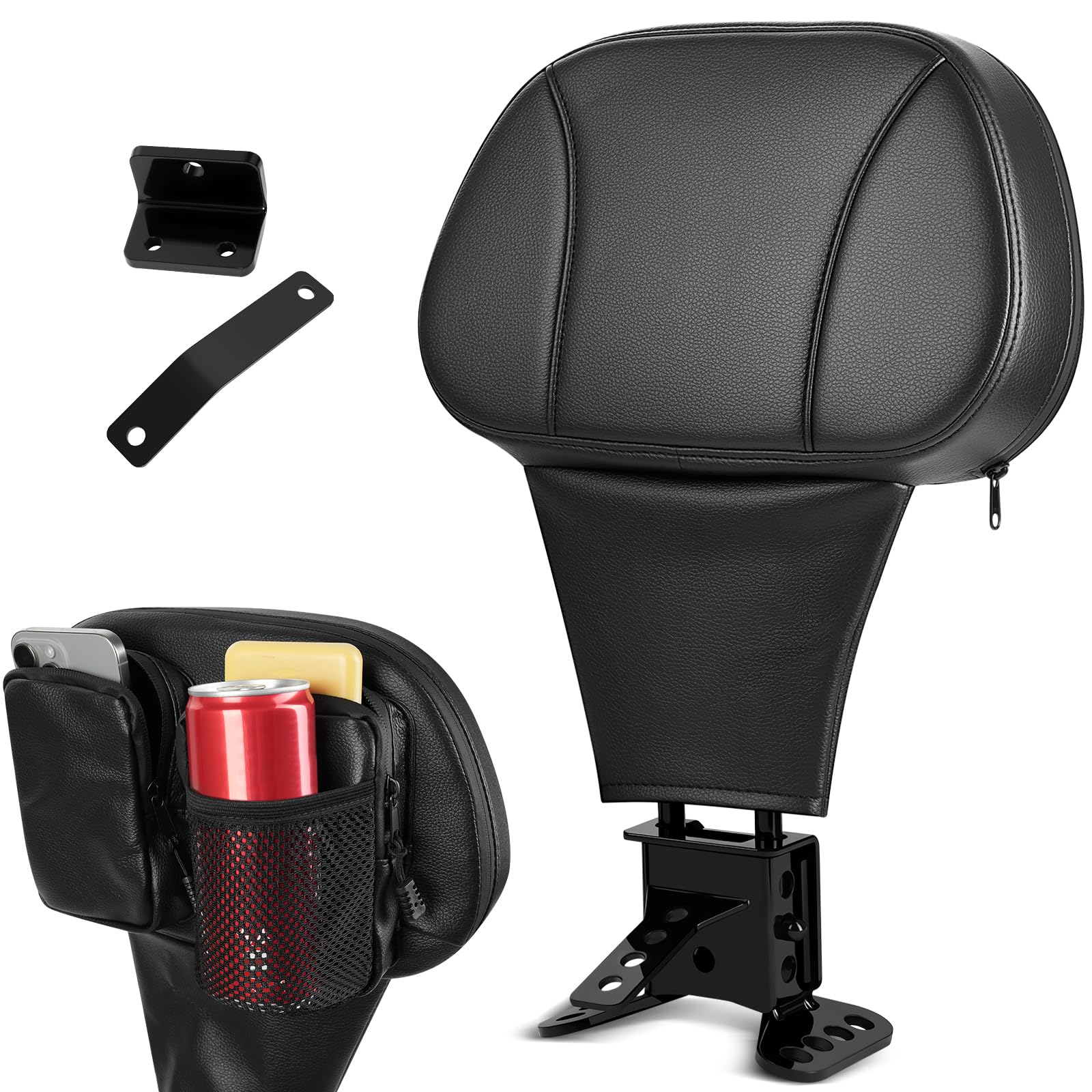 Photo 1 of 1997-2024 Adjustable Driver Rider Backrest Detachable Plug-in Motorcycle Backrest Pad for Harley Davidson Touring Street Glide Road Glide Road King Electra Glide CVO, Aunseek